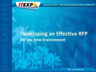 Developing an Effective RFP For the New Environment