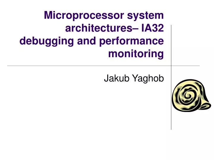 microprocessor system architectures ia32 debugging and performance monitoring