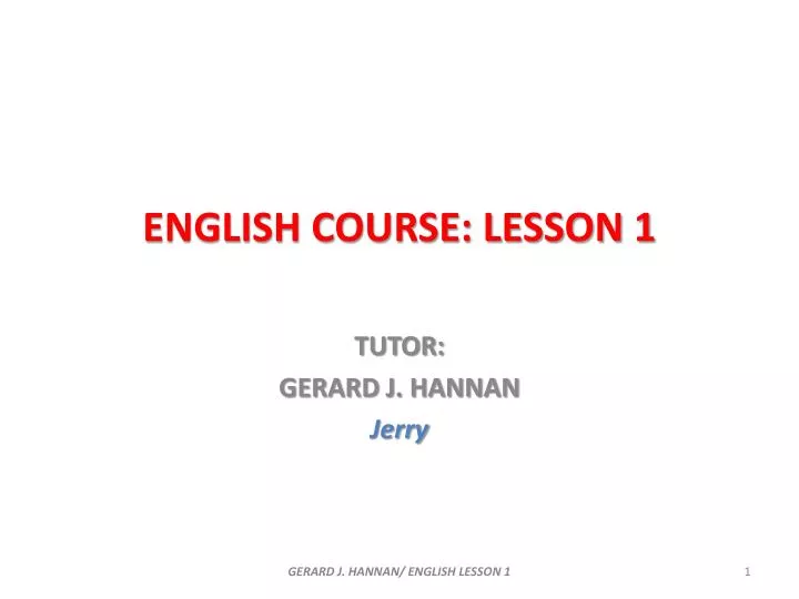 english course lesson 1