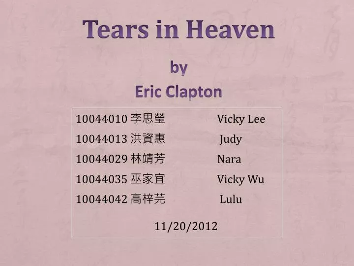 tears in heaven by eric clapton