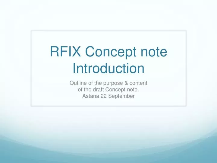 rfix concept note introduction