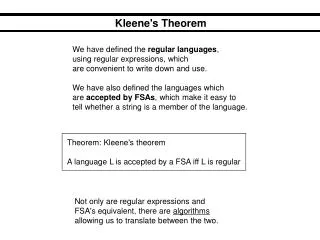 Kleene's Theorem