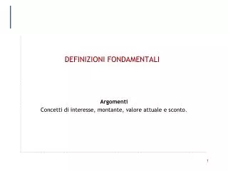 definizioni fondamentali