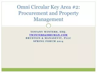 Omni Circular Key Area #2: Procurement and Property Management