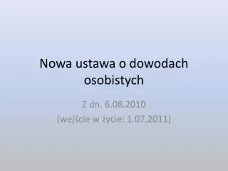 nowa ustawa o dowodach osobistych