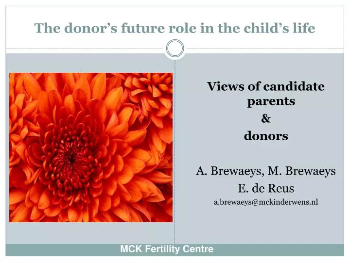 the donor s future role in the child s life