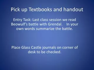 Pick up Textbooks and handout
