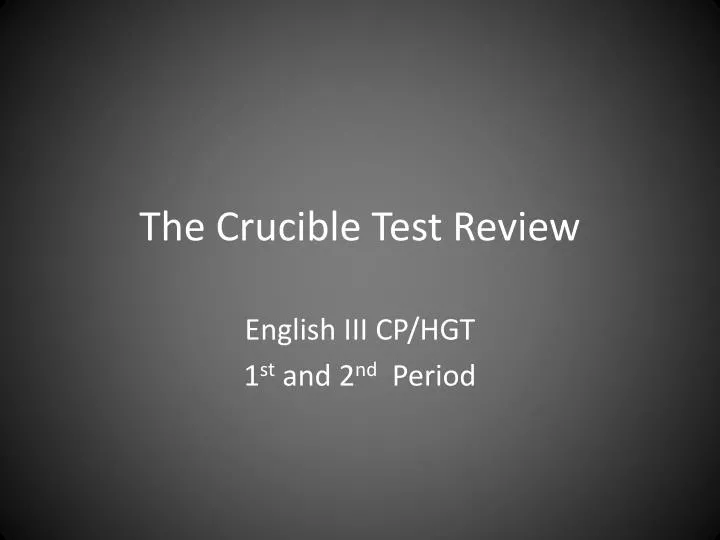 the crucible test review