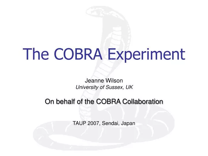 the cobra experiment