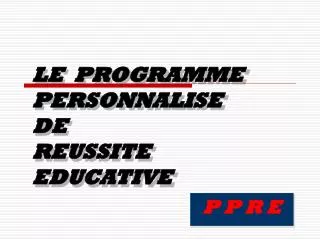 le programme personnalise de reussite educative