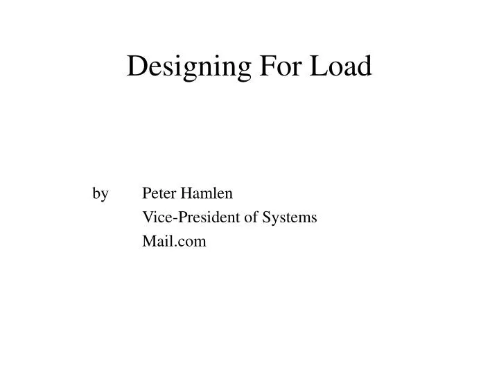 designing for load