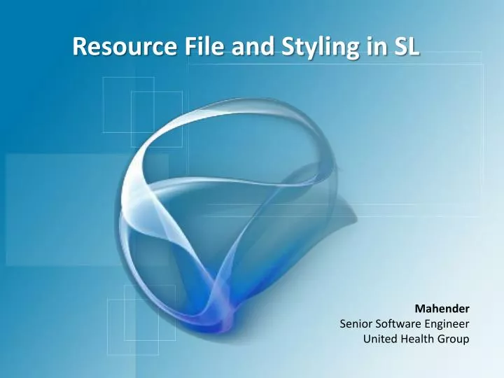 resource file and styling in sl