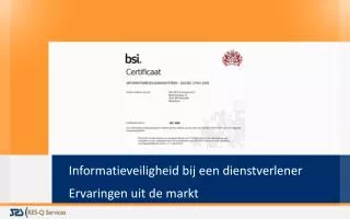informatieveiligheid bij een dienstverlener