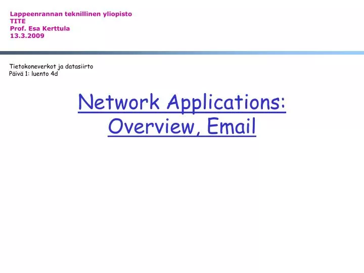 network applications overview email