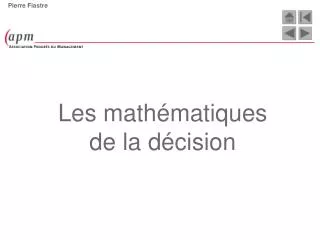 les math matiques de la d cision