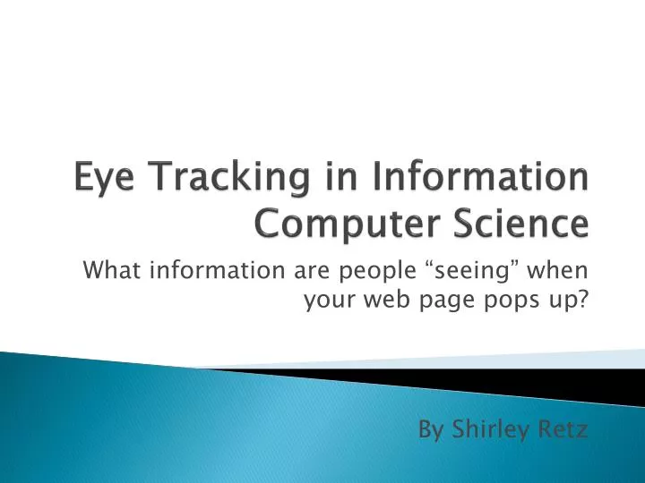 eye tracking in information computer science