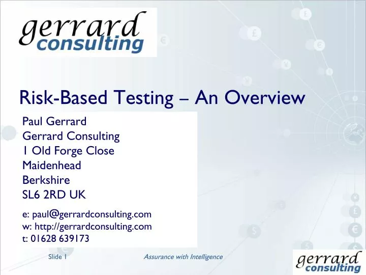 risk based testing an overview