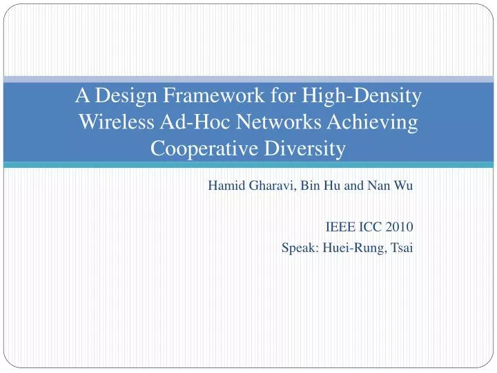 a design framework for high density wireless ad hoc networks achieving cooperative diversity