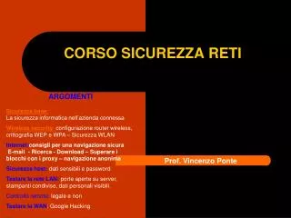 corso sicurezza reti