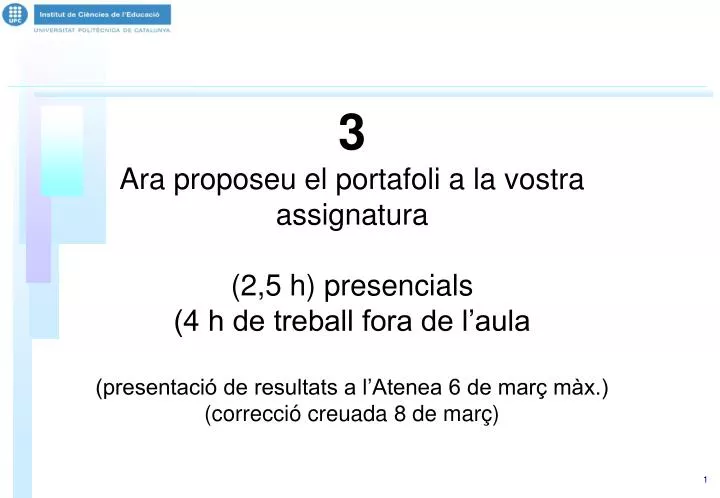 PPT - Opció 1: El Portafoli En Una Part D’una Assignatura Tradicional ...