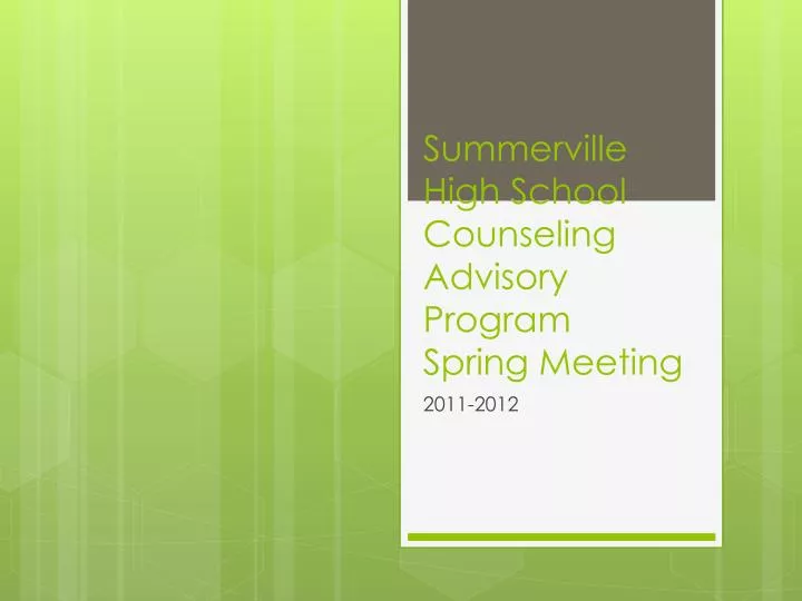summerville high school counseling advisory program spring meeting