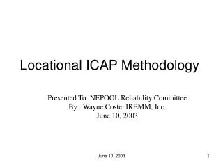 Locational ICAP Methodology