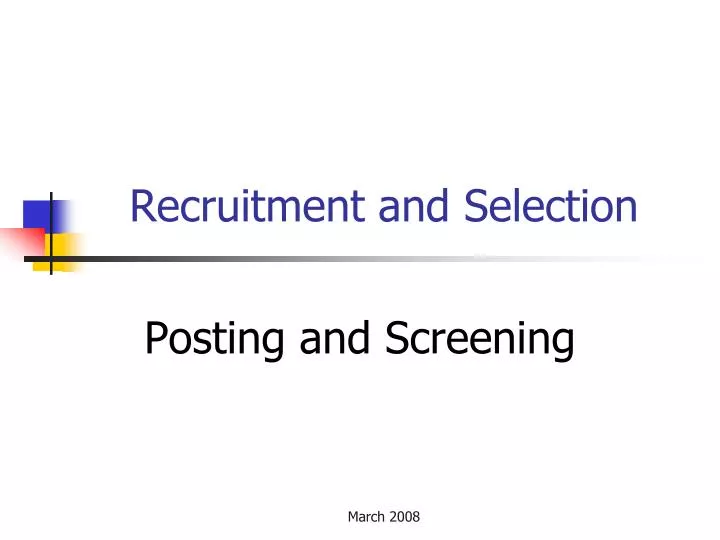 recruitment and selection