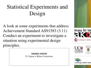 Statistical Experiments and Design