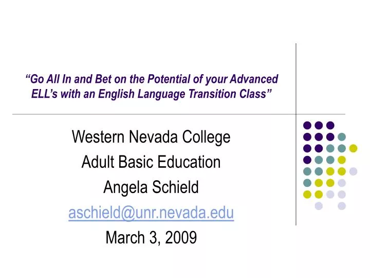 go all in and bet on the potential of your advanced ell s with an english language transition class