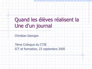quand les l ves r alisent la une d un journal