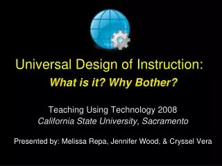 Universal Design of Instruction: