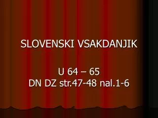 slovenski vsakdanjik