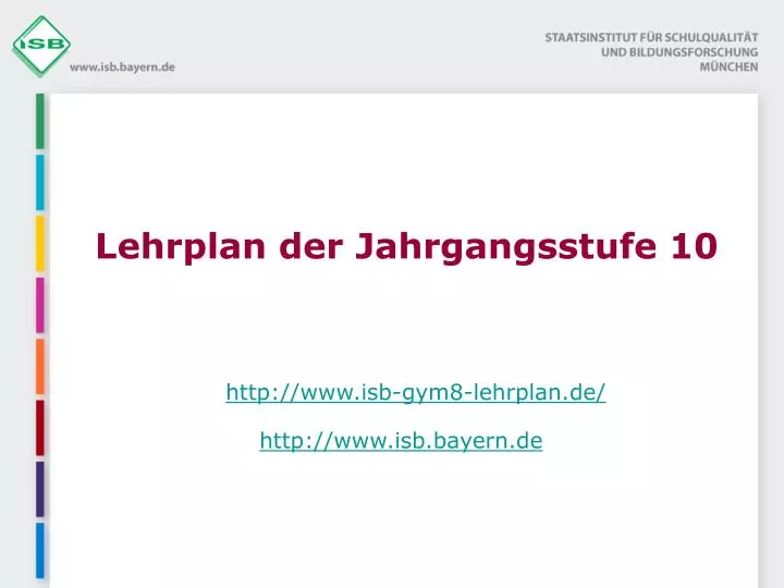 lehrplan der jahrgangsstufe 10