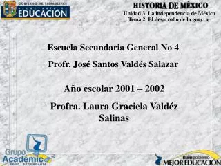 Escuela Secundaria General No 4 Profr. José Santos Valdés Salazar