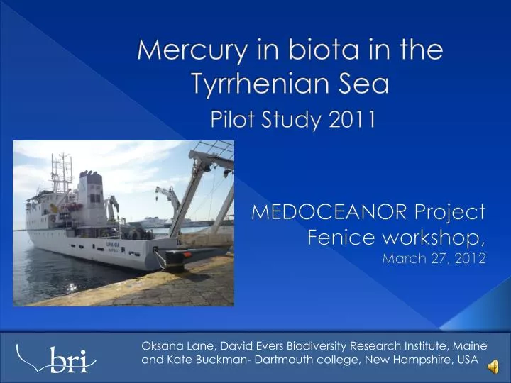 mercury in biota in the tyrrhenian sea pilot study 2011
