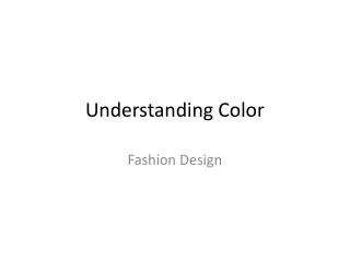 Understanding Color