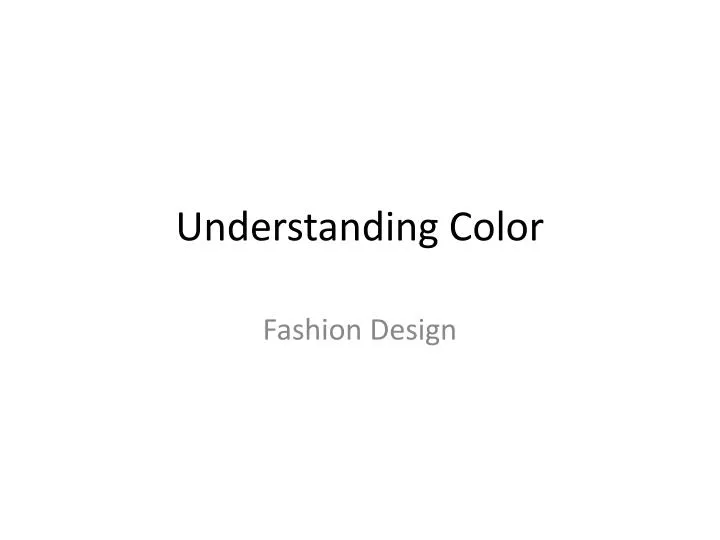 understanding color