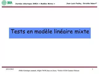 tests en mod le lin aire mixte