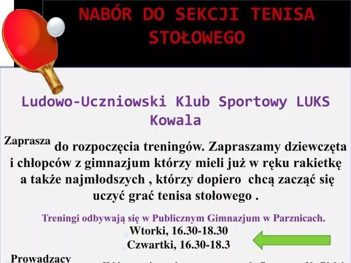 nab r do sekcji tenisa sto owego