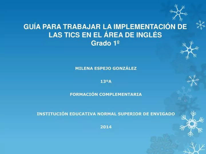 gu a para trabajar la implementaci n de las tics en el rea de ingl s grado 1