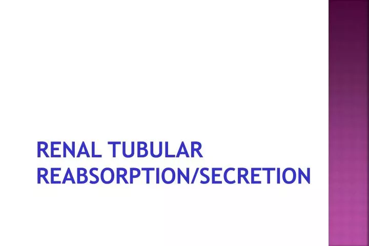 renal tubular reabsorption secretion