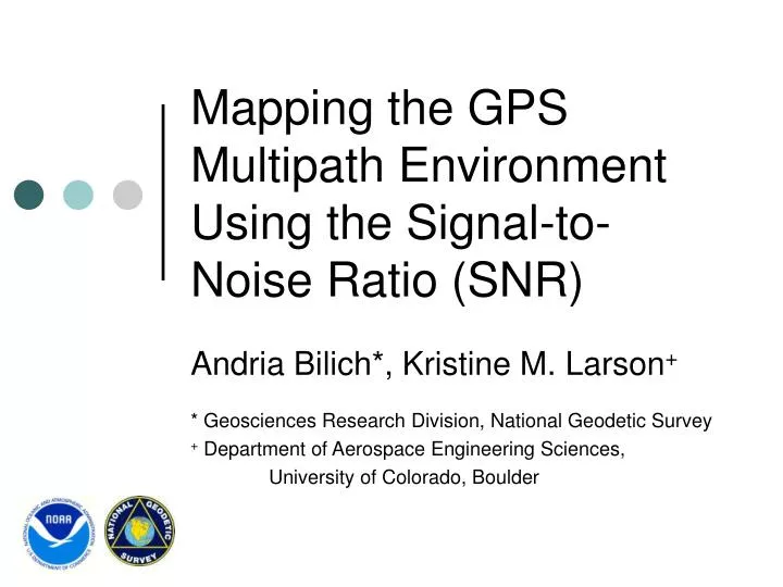 mapping the gps multipath environment using the signal to noise ratio snr