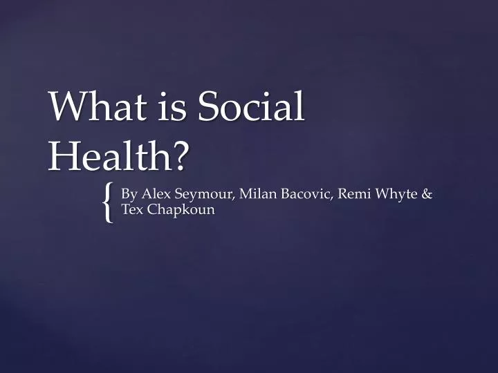 what is social health