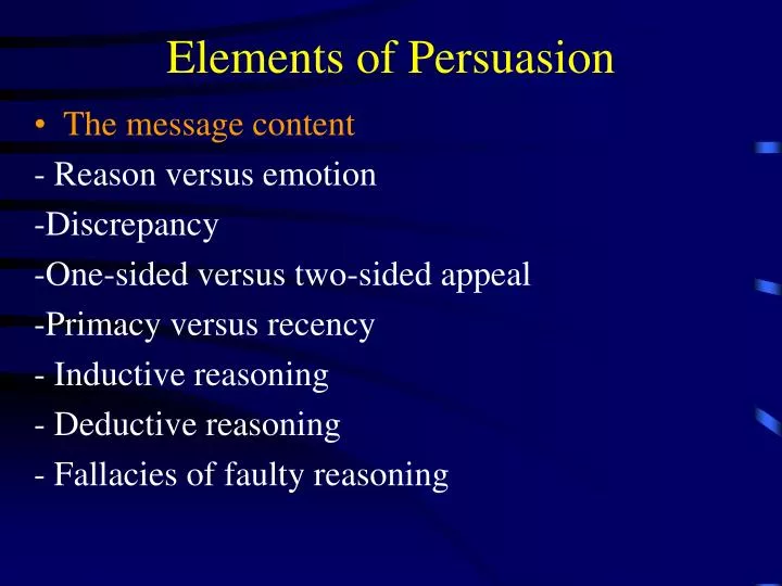 elements of persuasion