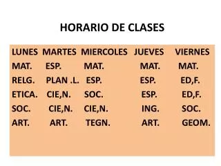 horario de clases