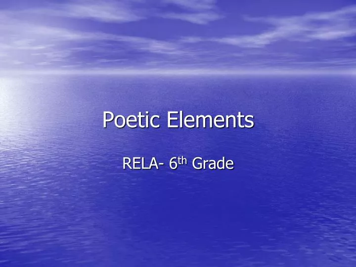 poetic elements