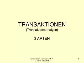 transaktionen transaktionsanalyse
