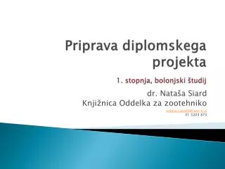 priprava diplomskega projekta 1 stopnja bolonjski tudij