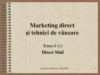 marketing direct i tehnici de v nzare