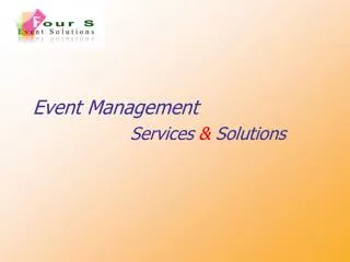 Event Management Services &amp; Solutions